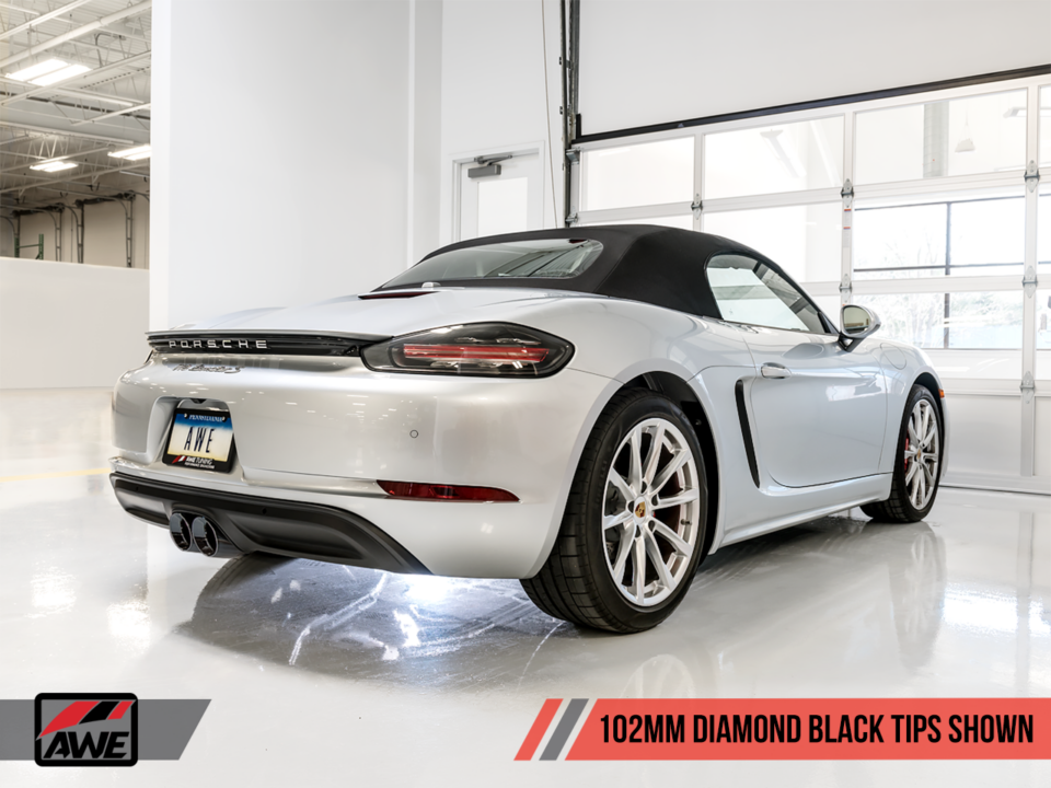 AWE Tuning 2017-2021 Porsche 718 Boxster Cat Back SwitchPath Exhaust - Diamond Black Tips - Image 4