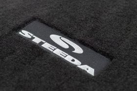Steeda Mustang Front and Rear Floor Mats - Black/Silver Logo - Image 6