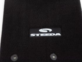 Steeda Mustang Front and Rear Floor Mats - Black/Silver Logo - Image 5