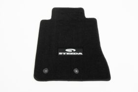 Steeda Mustang Front and Rear Floor Mats - Black/Silver Logo - Image 4