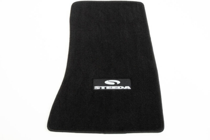 Steeda 2015-2022 Ford Mustang Front and Rear Floor Mats - Black/Silver Logo