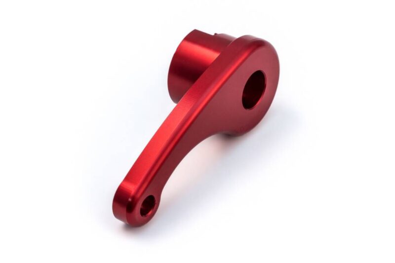 Steeda 2015-2021 Ford Mustang Red Anodized Billet Aluminum Interior Hood Latch Release Lever
