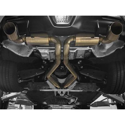 ETS 2020-2022 Toyota Supra MK5 Stock Replacement Downpipe Connection 3.15″ Slip Fit w/ Dual 3.0″ Outlets Dual Mufflers & w/ Resonator