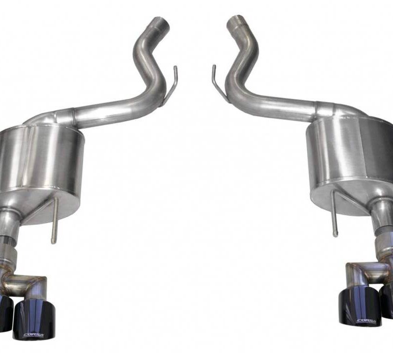 Corsa Performance 2018-2021 Ford Mustang GT Sport Sound Level 3.0in Axle Back Exhaust - Black Twin 4.0in Tips