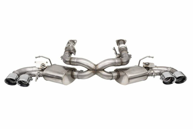 Corsa Performance 2020-2024 Chevrolet Corvette C8 Variable Sound Level 3.0in AFM Cat-Back Exhaust - Polished Quad 4.5in NPP Tips