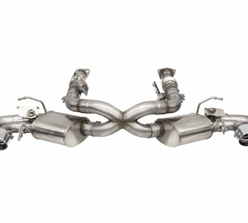 Corsa Performance 2020-2024 Chevrolet Corvette C8 Variable Sound Level 3.0in AFM Cat-Back Exhaust - Polished Quad 4.5in NPP Tips
