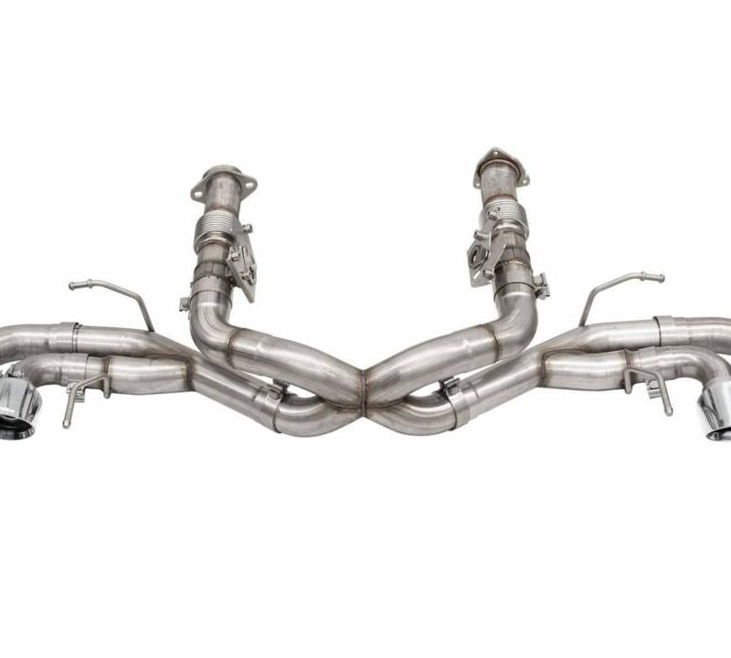 Corsa Performance 2020-2024 Chevrolet Corvette C8 Xtreme Sound Level 3.0in AFM Cat-Back Exhaust – Polished Quad 4.5in NPP Tips