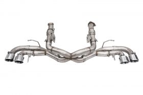 Corsa Performance 2020-2024 Chevrolet Corvette C8 Xtreme Sound Level 3.0in Cat-Back Exhaust – Polished Quad 4.5in NPP Tips