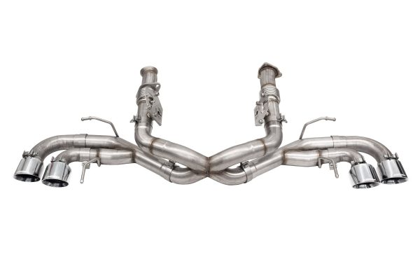 Corsa Performance 2020-2024 Chevrolet Corvette C8 Xtreme Sound Level 3.0in Cat-Back Exhaust – Polished Quad 4.5in NPP Tips