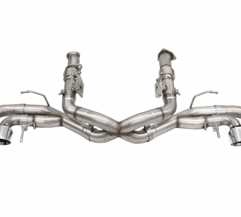 Corsa Performance 2020-2024 Chevrolet Corvette C8 Xtreme Sound Level 3.0in Cat-Back Exhaust – Polished Quad 4.5in NPP Tips