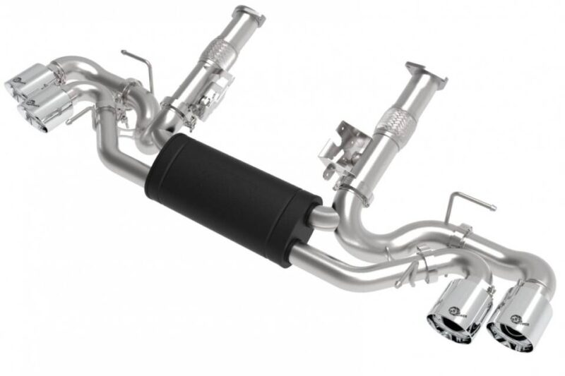 aFe Power 2020-2024 Chevrolet Corvette C8 MACH Force-XP 304 Stainless Non-NPP Cat-Back Exhaust w/ Muffler - Polished Tips