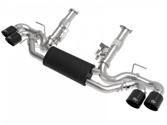 aFe Power 2020-2024 Chevrolet Corvette C8 MACH Force-XP 304 Stainless Non-NPP Cat-Back Exhaust w/ Muffler – Black Tips