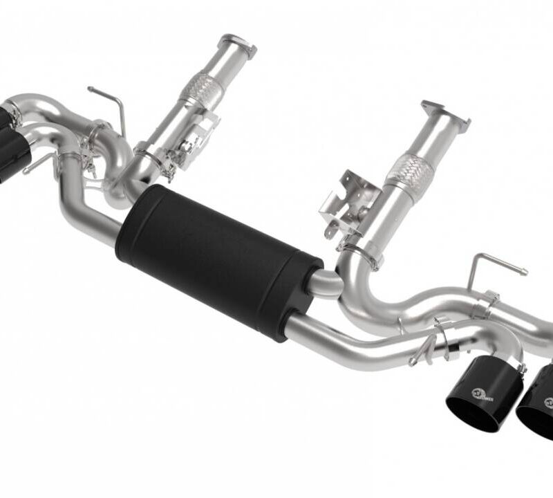 aFe Power 2020-2024 Chevrolet Corvette C8 MACH Force-XP 304 Stainless Non-NPP Cat-Back Exhaust w/ Muffler – Black Tips