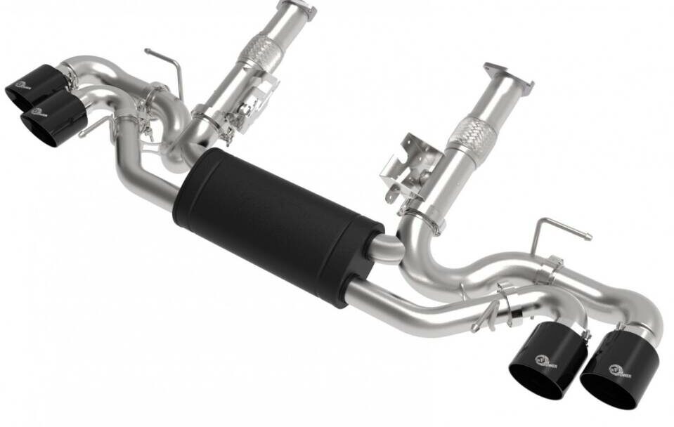 aFe Power 2020-2024 Chevrolet Corvette C8 MACH Force-XP 304 Stainless Non-NPP Cat-Back Exhaust w/ Muffler – Black Tips