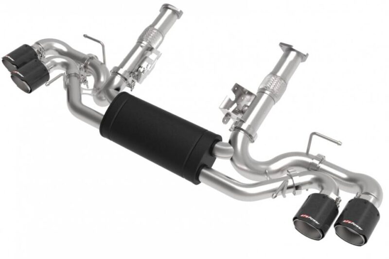 aFe Power 2020-2024 Chevrolet Corvette C8 MACH Force-XP 304 Stainless Non-NPP Cat-Back Exhaust w/ Muffler – Carbon Fiber Tips