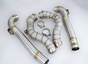 Function Factory Performance -Benz AMG GT Free Flow Downpipes w/ Heat Shield for AMG GT - Image 2
