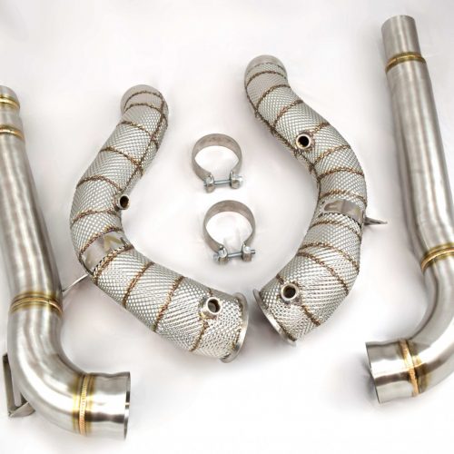 Function Factory Performance -Benz AMG GT Free Flow Downpipes w/ Heat Shield for AMG GT