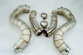 Function Factory Performance -Benz C63 AMG Downpipes w/ Heat Shield - Image 2