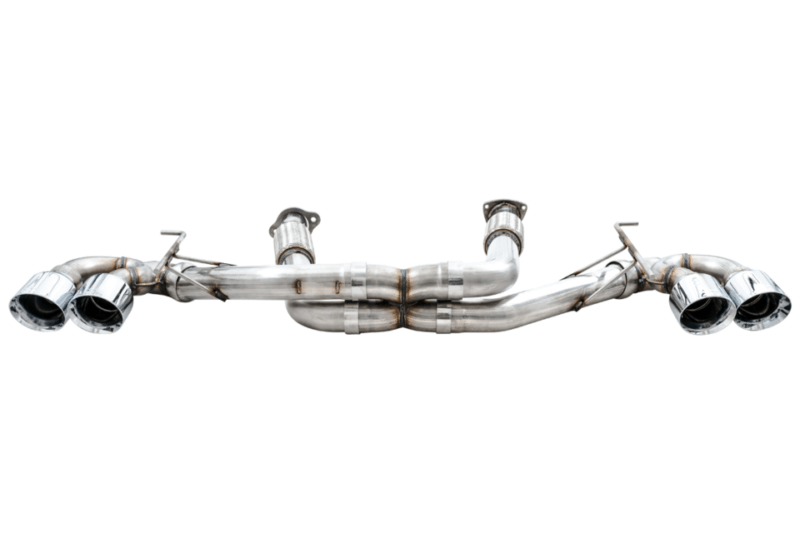 AWE 2020-2024 Chevrolet Corvette C8 Track Edition Cat-Back Exhaust - Chrome Silver Tips