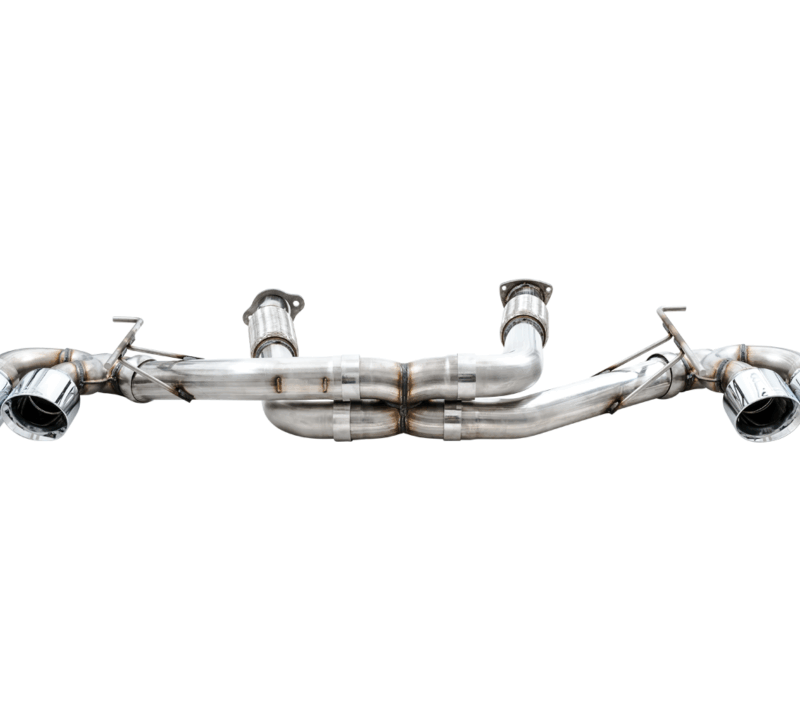 AWE 2020-2024 Chevrolet Corvette C8 Track Edition Cat-Back Exhaust - Chrome Silver Tips