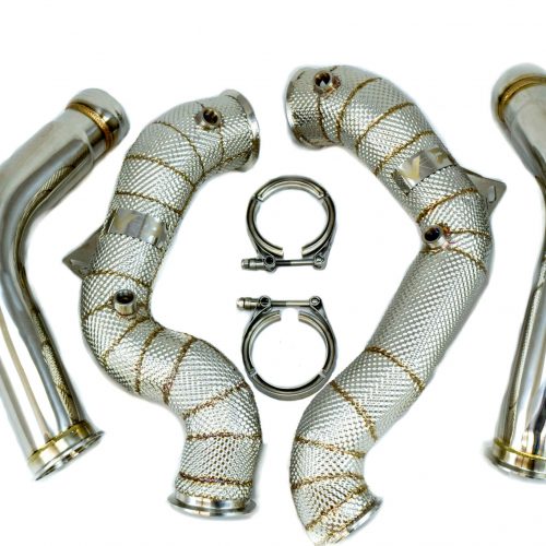 Function Factory Performance -Benz E63 AMG Free Flow Downpipes w/ Heat Shield