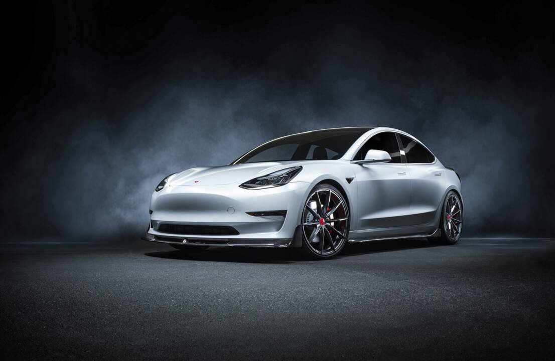 Vorsteiner 2018-2021 Tesla Model 3 Volta Aero Carbon Fiber Front Splitter - Image 2