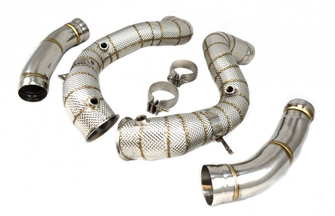 Function Factory Performance 2015-2021 Mercedes-Benz C63 AMG Downpipes w/ Heat Shield