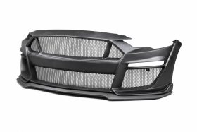 Anderson Composites 2018-2022 Ford Mustang Type-ST GT500 Style Fiberglass Front Bumper with Fiberglass Grille + Front Lip