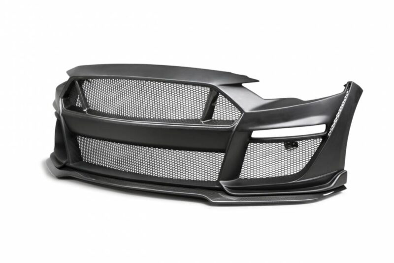 Anderson Composites 2018-2022 Ford Mustang Type-ST GT500 Style Fiberglass Front Bumper with Carbon Fiber Grille + Front Lip