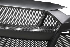 Anderson Composites 2018-2022 Ford Mustang Type-ST GT500 Style Fiberglass Front Bumper with Carbon Fiber Grille + Front Lip - Image 3