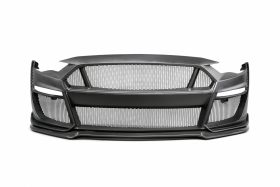 Anderson Composites 2018-2022 Ford Mustang Type-ST GT500 Style Fiberglass Front Bumper with Carbon Fiber Grille + Front Lip - Image 1