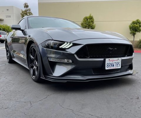ZL1 Addons 2018-2023 Ford Mustang EcoBoost / GT Standard Front Splitter Extension w/ GT500 Winglets