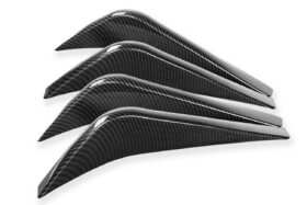EOS  2014-2019 Chevrolet Corvette C7 Hydro-Dipped Carbon Fiber Bumper Diffuser Fins - Image 4