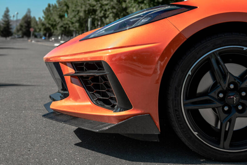 EOS 2020-2024 Chevrolet Corvette C8 5VM Style Carbon Fiber Front Splitter Lip & Side Skirts - Image 5