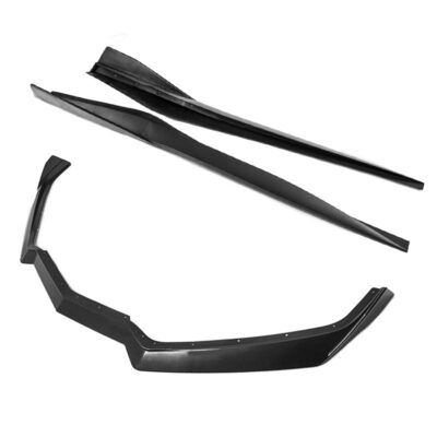 EOS 2020-2024 Chevrolet Corvette C8 5VM Front Splitter & Side Skirts (Unpainted) Plastic Black