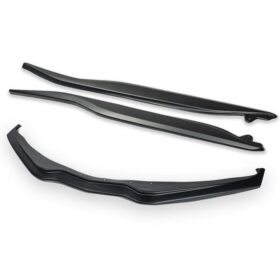 EOS 2014-2019 Chevrolet Corvette C7 Stingray Primer Black Stage 2/3 Front Splitter & Side Skirts