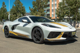 EOS 2020-2024 Chevrolet Corvette C8 5VM Carbon Fiber Front Lip Side Skirts & Rear High Wing Kit - Image 3