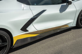 EOS 2020-2024 Chevrolet Corvette C8 5VM Style Carbon Fiber Front Splitter Lip & Side Skirts - Image 7