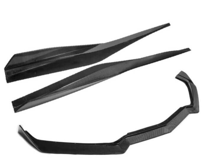 EOS 2020-2024 Chevrolet Corvette C8 5VM Style Carbon Fiber Front Splitter Lip & Side Skirts