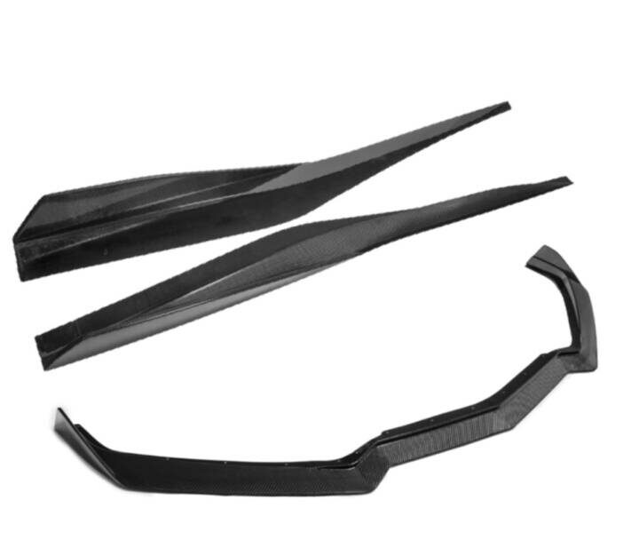 EOS 2020-2024 Chevrolet Corvette C8 5VM Style Carbon Fiber Front Splitter Lip & Side Skirts
