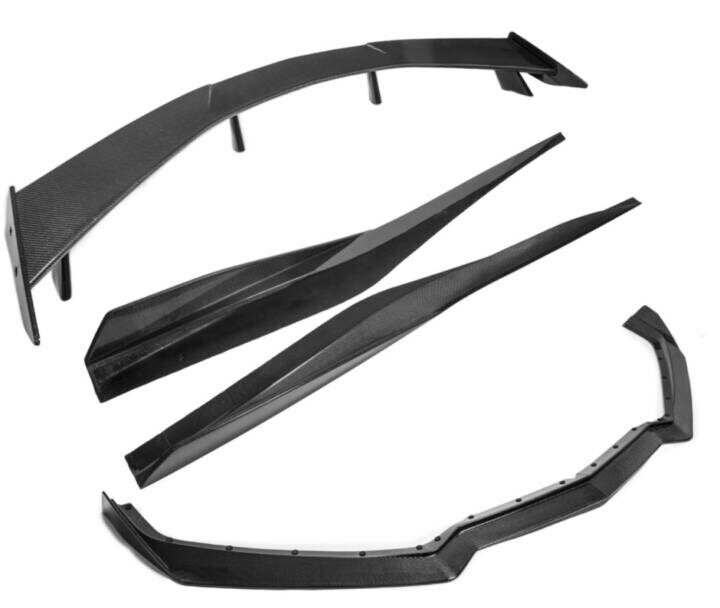 EOS 2020-2024 Chevrolet Corvette C8 5VM Carbon Fiber Front Lip Side Skirts & Rear High Wing Kit