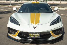 EOS 2020-2024 Chevrolet Corvette C8 5VM Style 1-Piece Front Splitter Lip - Carbon Flash - image 5