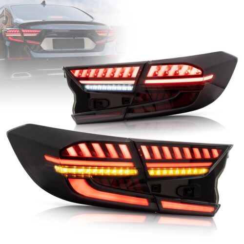 Vland 2018-2020 Honda Accord LED Smoked Tail Lights w/ Sequential Indicators