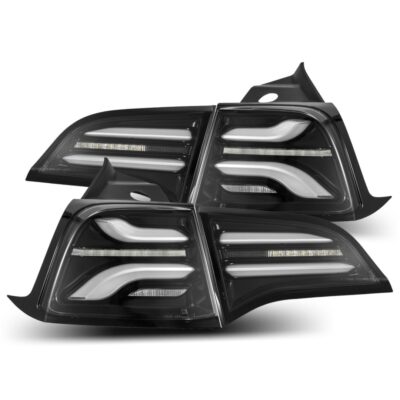 AlphaRex 2017-2022 Tesla Model 3 / Model Y PRO-Series LED Jet Black Rear Tail Lights