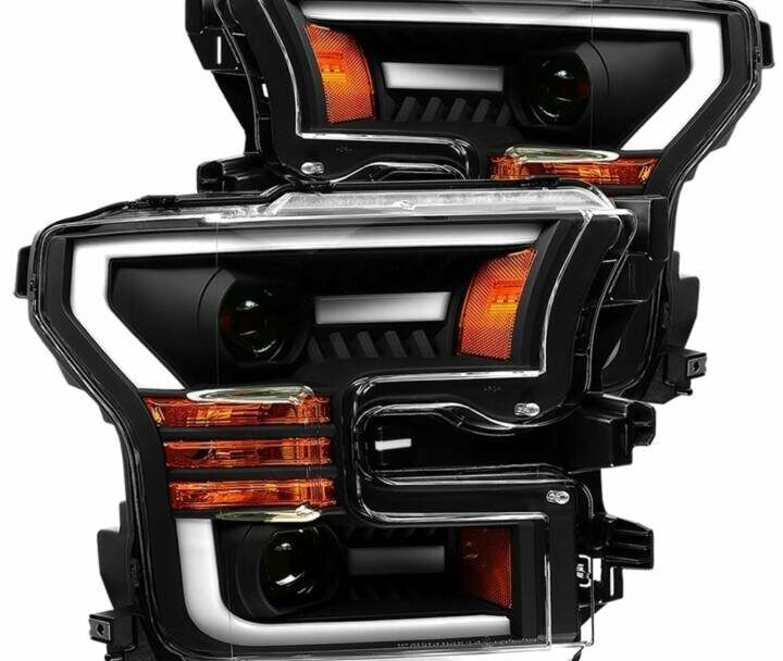 AlphaRex 2015-2020 Ford F-150 / Raptor LUXX-Series LED Projector Black Headlights