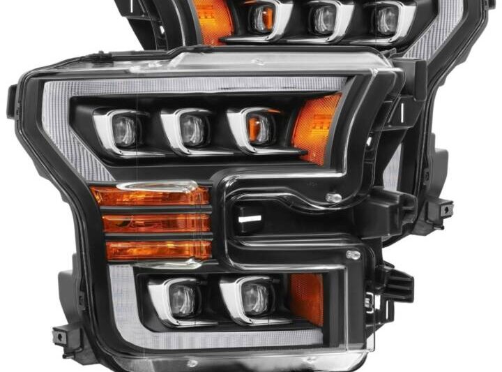 AlphaRex 2015-2020 Ford F-150 / Raptor NOVA-Series LED Projector Black Headlights