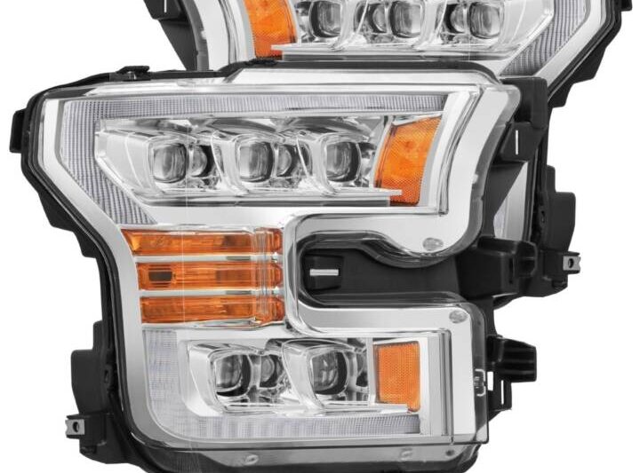 AlphaRex 2015-2020 Ford F-150 / Raptor NOVA-Series LED Projector Chrome Headlights