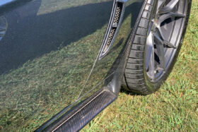 EOS 2005-2013 Chevrolet Corvette C6 | ZR1 Style Hydro-Dipped Carbon Fiber Side Skirt Mud Flaps - Image 1