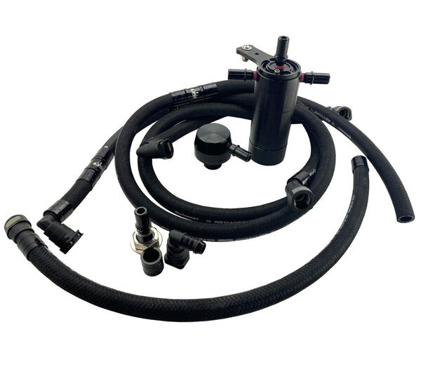 UPR Products 2011-2023 Ford Mustang GT Supercharged Dual Valve Oil Catch Can CSS Plug N Play