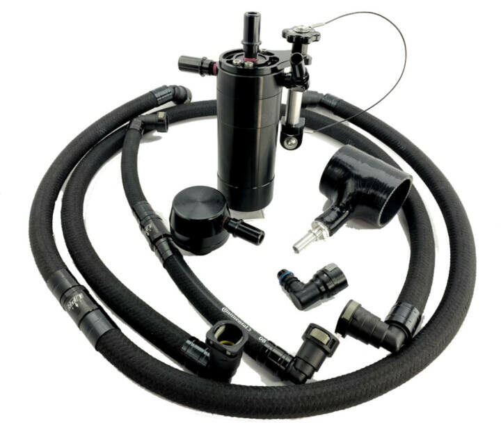 UPR Products 2021-2022 Ford Bronco 2.7L Plug n Play Dual Valve Oil Catch Can with Clean Side Separator